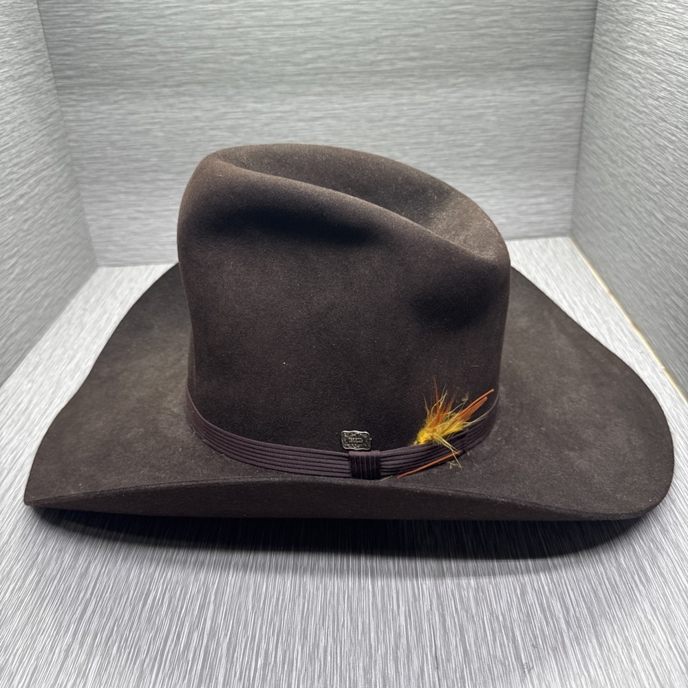 Resistol‎ Self Conforming XXX Beaver Felt Western Cowboy Hat Brown 6 3/4 Feather